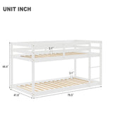 Hearth and Haven Zephyra Twin over Twin Floor Bunk Bed, White W50437209