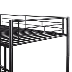 English Elm Twin Over Steel Bunk Bed Convertible Chrome Frame for Kids Shared Rooms MF291663AAB