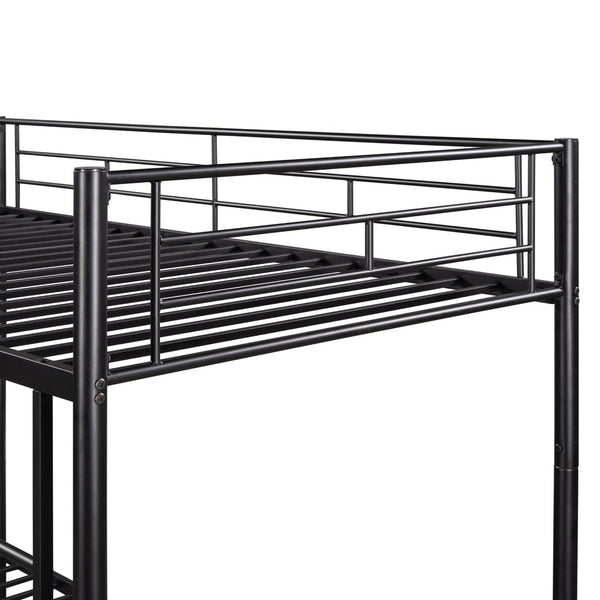 English Elm Twin Over Steel Bunk Bed Convertible Chrome Frame for Kids Shared Rooms MF291663AAB