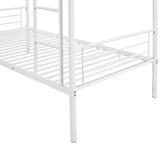 Hearth and Haven Barnaby Twin over Twin Metal Bunk Bed, White MF291663AAK