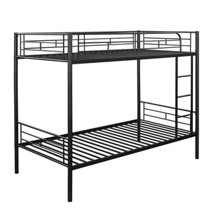English Elm Twin Over Steel Bunk Bed Convertible Chrome Frame for Kids Shared Rooms MF291663AAB