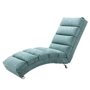 English Elm Linen Ergonomic Massage Chaise Lounge with Remote Control, 140° Recline, Foam Cushion Comfort and Sturdy Frame Teal W39539623