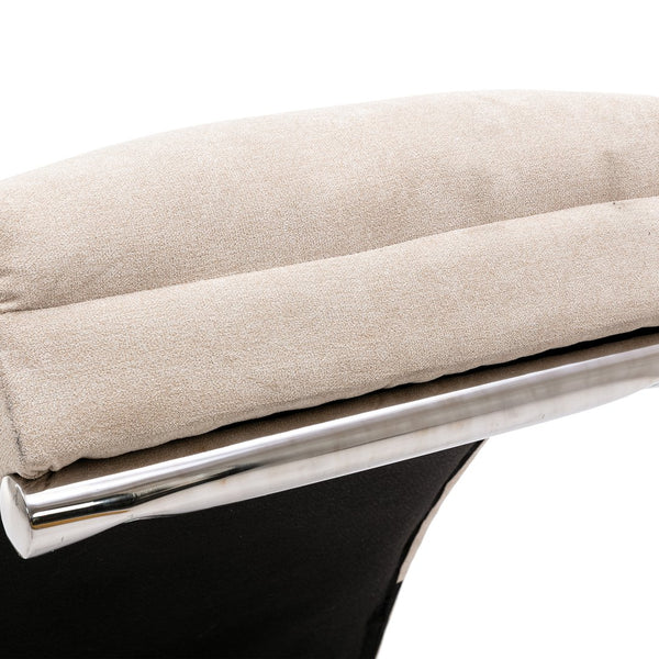 English Elm Linen Ergonomic Massage Chaise Lounge 140° Recline with Remote, 5 Modes, Heavy-Duty Frame, Beige W39539619