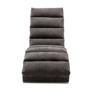 English Elm Linen Ergonomic Massage Chaise Lounge with Remote Control, 140° Recline, Heavy-Duty Frame, 5 Modes Dark Gray W39539626