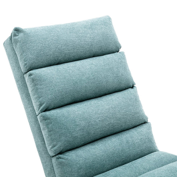 English Elm Linen Ergonomic Massage Chaise Lounge with Remote Control, 140° Recline, Foam Cushion Comfort and Sturdy Frame Teal W39539623