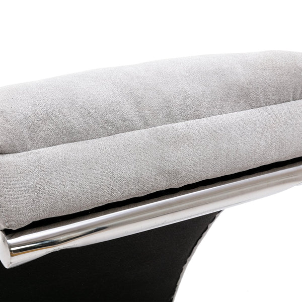 English Elm Linen Ergonomic Massage Chaise Lounge with Remote Control, 140° Recline, Heavy-Duty Frame, 5 Modes LIGHT GREY W39539625