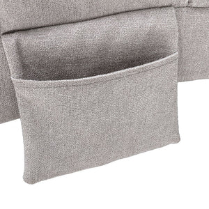 English Elm Linen Ergonomic Massage Chaise Lounge with Remote Control, 140° Recline, Heavy-Duty Frame, 5 Modes LIGHT GREY W39539625