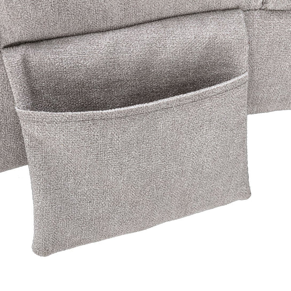 English Elm Linen Ergonomic Massage Chaise Lounge with Remote Control, 140° Recline, Foam Cushion Comfort and Sturdy Frame LIGHT GREY W39539625