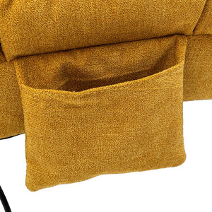 English Elm Linen Ergonomic Massage Chaise Lounge with Remote Control, 140° Recline, Heavy-Duty Frame, 5 Modes Mustard W39539621