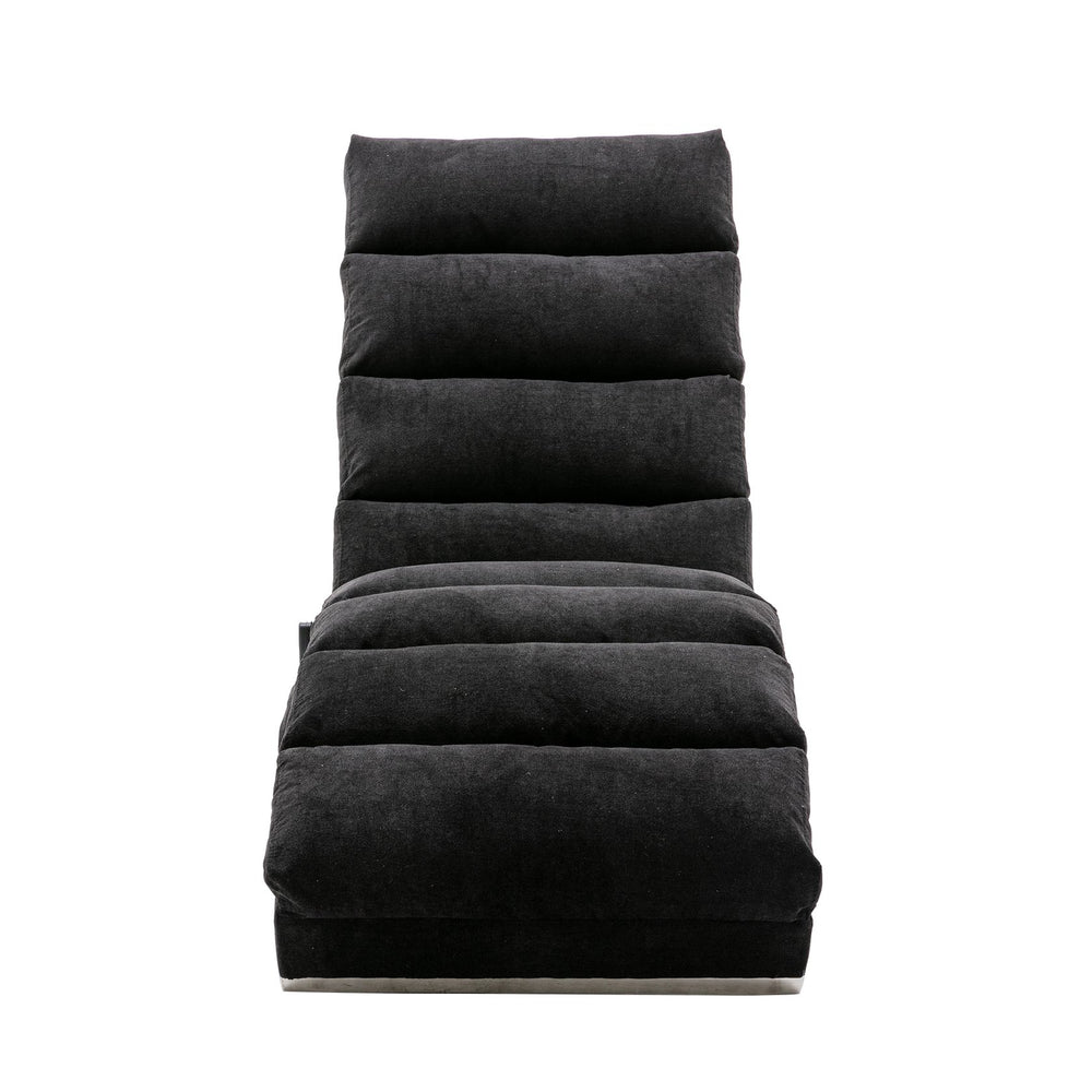 English Elm COOLMORE Ergonomic Linen Chaise Lounge Recliner with 140° Massage, Durable Frame, Side Pocket, 300lb Capacity W39539627