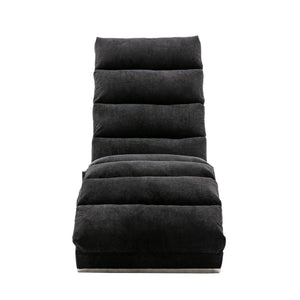 English Elm COOLMORE Ergonomic Linen Chaise Lounge Recliner with 140° Massage, Durable Frame, Side Pocket, 300lb Capacity W39539627