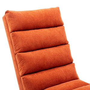 English Elm Linen Ergonomic Massage Chaise Lounge with Remote Control, 140° Recline, Foam Cushion Comfort and Sturdy Frame Orange W39539622