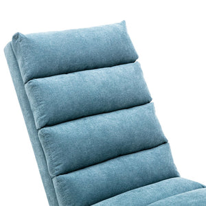 English Elm Linen Ergonomic Massage Chaise Lounge with Remote Control, 140° Recline, Foam Cushion Comfort and Sturdy Frame Blue W39539624