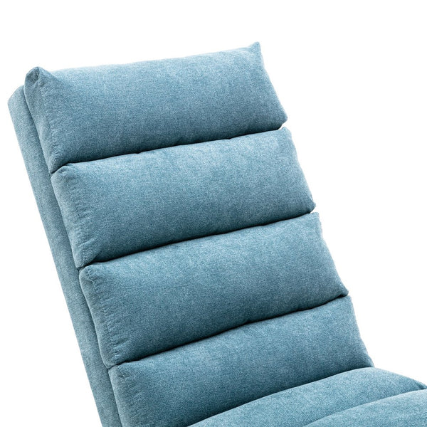 English Elm Linen Ergonomic Massage Chaise Lounge with Remote Control, 140° Recline, Foam Cushion Comfort and Sturdy Frame Blue W39539624