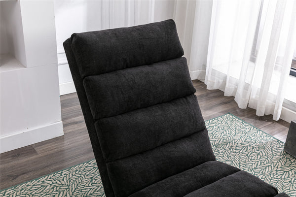 English Elm COOLMORE Ergonomic Linen Chaise Lounge Recliner with 140° Massage, Durable Frame, Side Pocket, 300lb Capacity W39539627