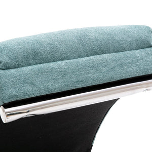 English Elm Linen Ergonomic Massage Chaise Lounge with Remote Control, 140° Recline, Heavy-Duty Frame, 5 Modes Teal W39539623