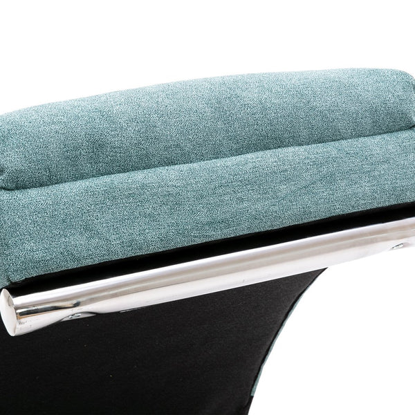 English Elm Linen Ergonomic Massage Chaise Lounge with Remote Control, 140° Recline, Heavy-Duty Frame, 5 Modes Teal W39539623