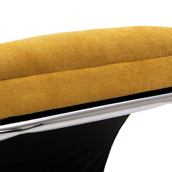 English Elm Linen Ergonomic Massage Chaise Lounge with Remote Control, 140° Recline, Foam Cushion Comfort and Sturdy Frame Mustard W39539621