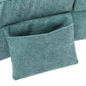 English Elm Linen Ergonomic Massage Chaise Lounge with Remote Control, 140° Recline, Foam Cushion Comfort and Sturdy Frame Teal W39539623