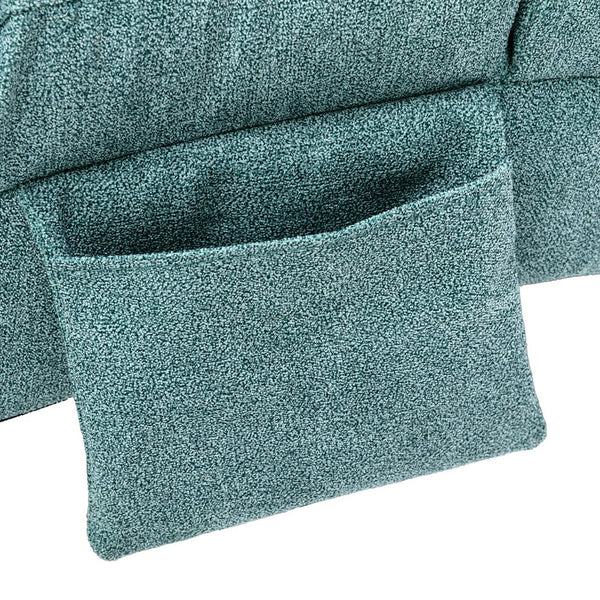 English Elm Linen Ergonomic Massage Chaise Lounge with Remote Control, 140° Recline, Foam Cushion Comfort and Sturdy Frame Teal W39539623