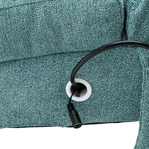 English Elm Linen Ergonomic Massage Chaise Lounge with Remote Control, 140° Recline, Foam Cushion Comfort and Sturdy Frame Teal W39539623