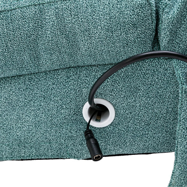 English Elm Linen Ergonomic Massage Chaise Lounge with Remote Control, 140° Recline, Foam Cushion Comfort and Sturdy Frame Teal W39539623
