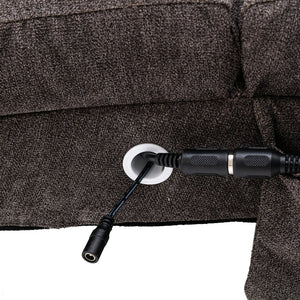 English Elm Linen Ergonomic Massage Chaise Lounge with Remote Control, 140° Recline, Foam Cushion Comfort and Sturdy Frame Dark Gray W39539626