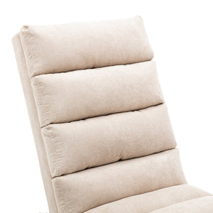 English Elm Linen Ergonomic Massage Chaise Lounge 140° Recline with Remote, 5 Modes, Heavy-Duty Frame, Beige W39539619