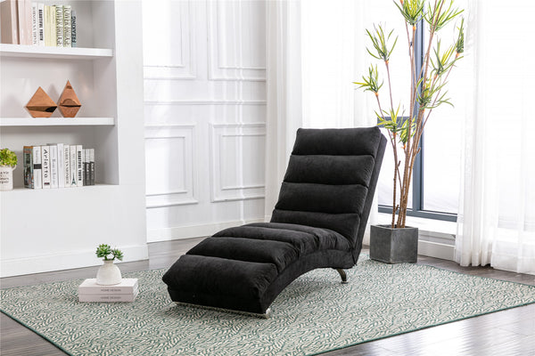English Elm COOLMORE Ergonomic Linen Chaise Lounge Recliner with 140° Massage, Durable Frame, Side Pocket, 300lb Capacity W39539627