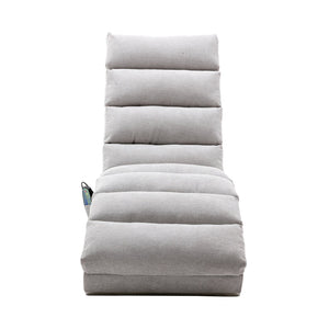 English Elm Linen Ergonomic Massage Chaise Lounge with Remote Control, 140° Recline, Foam Cushion Comfort and Sturdy Frame LIGHT GREY W39539625