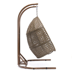 English Elm P6 Replacement Part for Two Person Wicker Rattan Freestanding Hanging Egg Chair Assembly Brown W969P420024