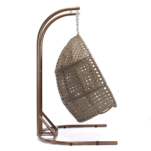English Elm P6 Replacement Part for Two Person Wicker Rattan Freestanding Hanging Egg Chair Assembly Brown W969P420024