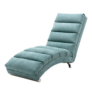 English Elm Linen Ergonomic Massage Chaise Lounge with Remote Control, 140° Recline, Foam Cushion Comfort and Sturdy Frame Teal W39539623