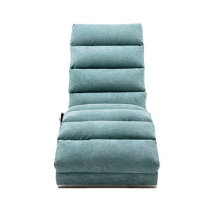 English Elm Linen Ergonomic Massage Chaise Lounge with Remote Control, 140° Recline, Foam Cushion Comfort and Sturdy Frame Teal W39539623