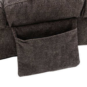 English Elm Linen Ergonomic Massage Chaise Lounge with Remote Control, 140° Recline, Foam Cushion Comfort and Sturdy Frame Dark Gray W39539626