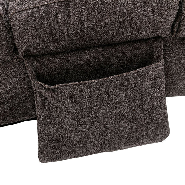 English Elm Linen Ergonomic Massage Chaise Lounge with Remote Control, 140° Recline, Foam Cushion Comfort and Sturdy Frame Dark Gray W39539626