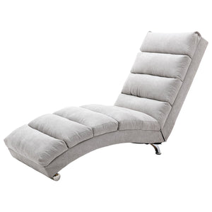 English Elm Linen Ergonomic Massage Chaise Lounge with Remote Control, 140° Recline, Foam Cushion Comfort and Sturdy Frame LIGHT GREY W39539625