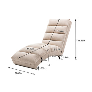 English Elm Linen Ergonomic Massage Chaise Lounge 140° Recline with Remote, 5 Modes, Heavy-Duty 300lb Capacity W39539619