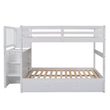 Hearth and Haven Full over Full Bunk Bed with Twin Trundle and 4 Drawers, White LT000126AAK