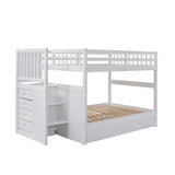 Hearth and Haven Full over Full Bunk Bed with Twin Trundle and 4 Drawers, White LT000126AAK