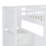 Hearth and Haven Full over Full Bunk Bed with Twin Trundle and 4 Drawers, White LT000126AAK