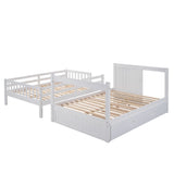 Hearth and Haven Full over Full Bunk Bed with Twin Trundle and 4 Drawers, White LT000126AAK