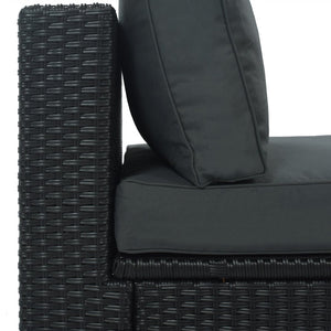 English Elm Go 7 Piece Outdoor Pe Wicker Sectional Set with Steel Frame and Striped Accent Pillows Gray FG201212AAE