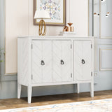 Hearth and Haven Tatum 3-Door Wood Storage Cabinet with Adjustable Shelf, Cream White WF297767AAK