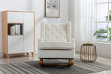 Hearth and Haven Zenarique Tufted Rocking Chair with High Back Contoured Design, White W39538869