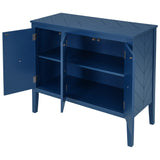 Hearth and Haven Tatum 3-Door Wood Storage Cabinet with Adjustable Shelf, Navy Blue WF297767AAC