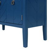 Hearth and Haven Tatum 3-Door Wood Storage Cabinet with Adjustable Shelf, Navy Blue WF297767AAC