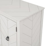 Hearth and Haven Tatum 3-Door Wood Storage Cabinet with Adjustable Shelf, Cream White WF297767AAK