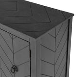 Hearth and Haven Tatum 3-Door Wood Storage Cabinet with Adjustable Shelf, Grey WF297767AAE