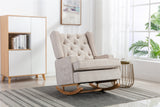 Hearth and Haven Zenarique Tufted Rocking Chair with High Back Contoured Design, Beige W39538868